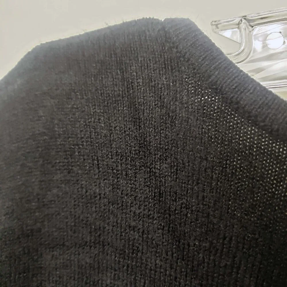 Designer Originals Women's Black Knit Scoop Neck Faux Diamond Top Sweater - Picture 8 of 11